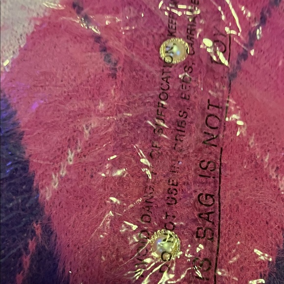 Umgee XL Fushia Argyle Button Cardigan - Picture 8 of 8